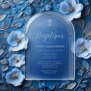 Recherche de gris bleu baptême invitations Élégant