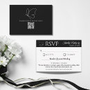 Search for butterflies rsvp cards Black and white