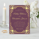 Search for wine and gold wedding invitations For her