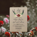 Search for floral antler wedding invitations Burgundy