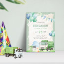 Search for garbage truck party invitations Modern