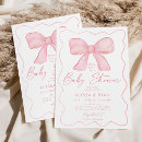 Search for blush pink baby girl shower invitations Watercolor bow