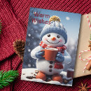 Search for hot chocolate christmas cards Snowman