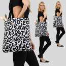 Recherche de alphabet tote bags Noir