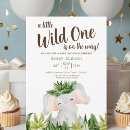 Search for safari elephant baby shower invitations Greenery