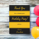 Search for 30th birthday thank you cards Black and gold
