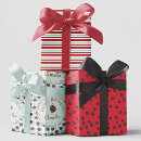 Recherche de coccinelles rouges papier cadeau Rayures
