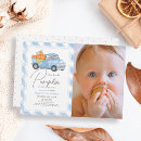 Search for blue truck birthday invitations Fall