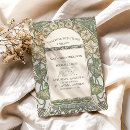 Search for bougainvillea invitations Retro whimsical green gold