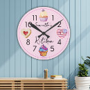 Recherche de horloge murale de cupcake horloges Rose