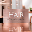 Search for rose gold metal business cards Hair stylist
