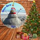 Search for snowman ornaments Beach