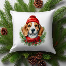 Search for beagle dog pillows Merry christmas