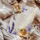 Search for bee on purple invitations Watercolor