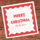 Search for red and white christmas napkins Bold