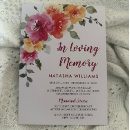 Search for floral memorial service invitations In loving memory