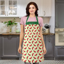 Search for watermelon pattern aprons Red