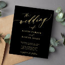 Search for black and gold foil invitations Script