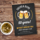 Search for beer 50th birthday invitations Fifty