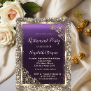 Search for purple and gold retirement invitations Glitter