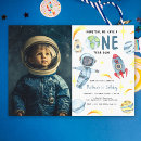 Search for space 1st birthday invitations Rocket ship birthday