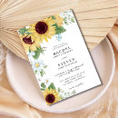 Search for simple sunflower wedding invitations Rustic modern flowers foliage