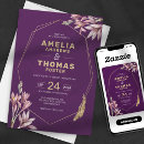 Search for plum and gold wedding invitations Rustic