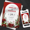 Recherche de cramoisi invitations Romantique