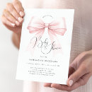 Recherche de pink bow baby shower invitations Élégant