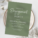 Search for green engagement party invitations Calligraphy