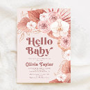 Search for retro baby girl shower invitations Boho