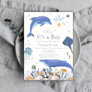 Search for ocean baby boy shower invitations Dolphin