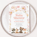 Search for pink woodland baby shower invitations Floral