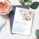 Search for blue flowers bridal shower invitations Wildflower