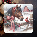 Recherche de cheval rouge autocollants Noël