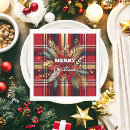 Search for red plaid christmas napkins Gold