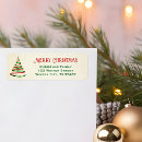 Search for greetings return address labels Christmas tree