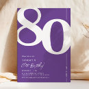 Search for purple 80th birthday invitations Milestone