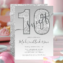 Recherche de ombre 16ans anniversaire invitations Argent