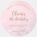 Search for pink snowflake birthday stickers Pink and gold