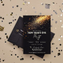 Search for black gold new years eve invitations Elegant