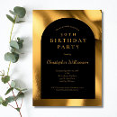Search for mens black and gold birthday invitations Modern