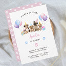 Search for dog 2nd birthday cards invites Pink
