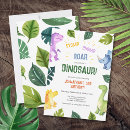 Search for stomp chomp and roar birthday invitations Watercolor