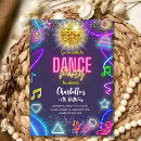 Search for neon dance party invitations Black