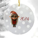 Search for elf girl ornaments Santa