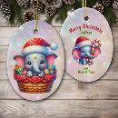 Search for elephant in santa hat ornaments For kids