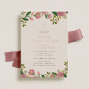 Search for rose gold first communion invitations Pink floral