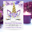 Search for purple unicorn birthday invitations Lavender