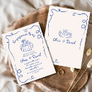 Search for blue engagement party invitations Hand drawn
